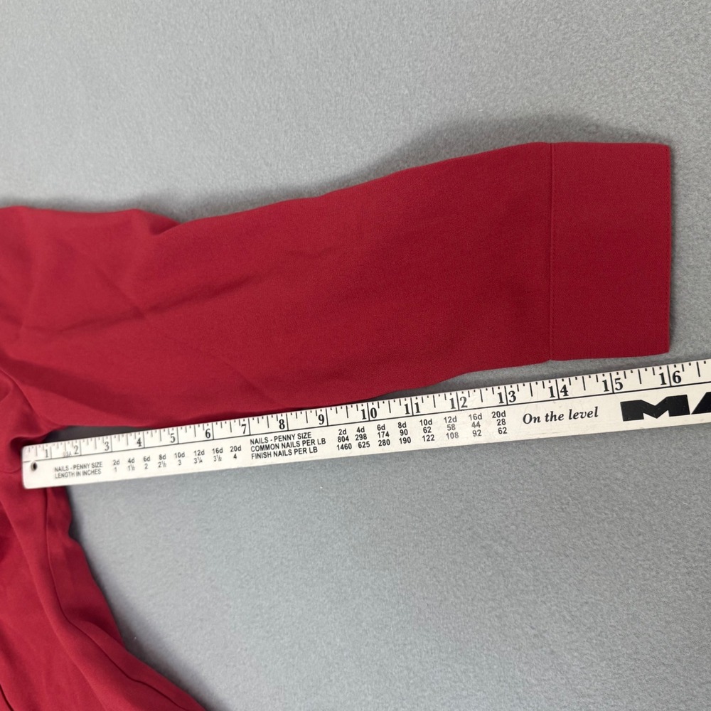 Soft Surroundings Blouse Women PXS Pleated V-Neck Work Office Professional Red - Picture 8 of 9